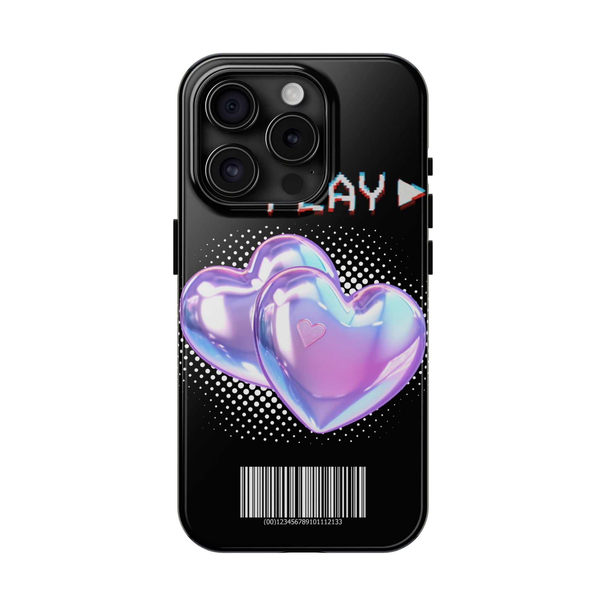 Y2K Black Play Barcode Phone Case 📱🖤