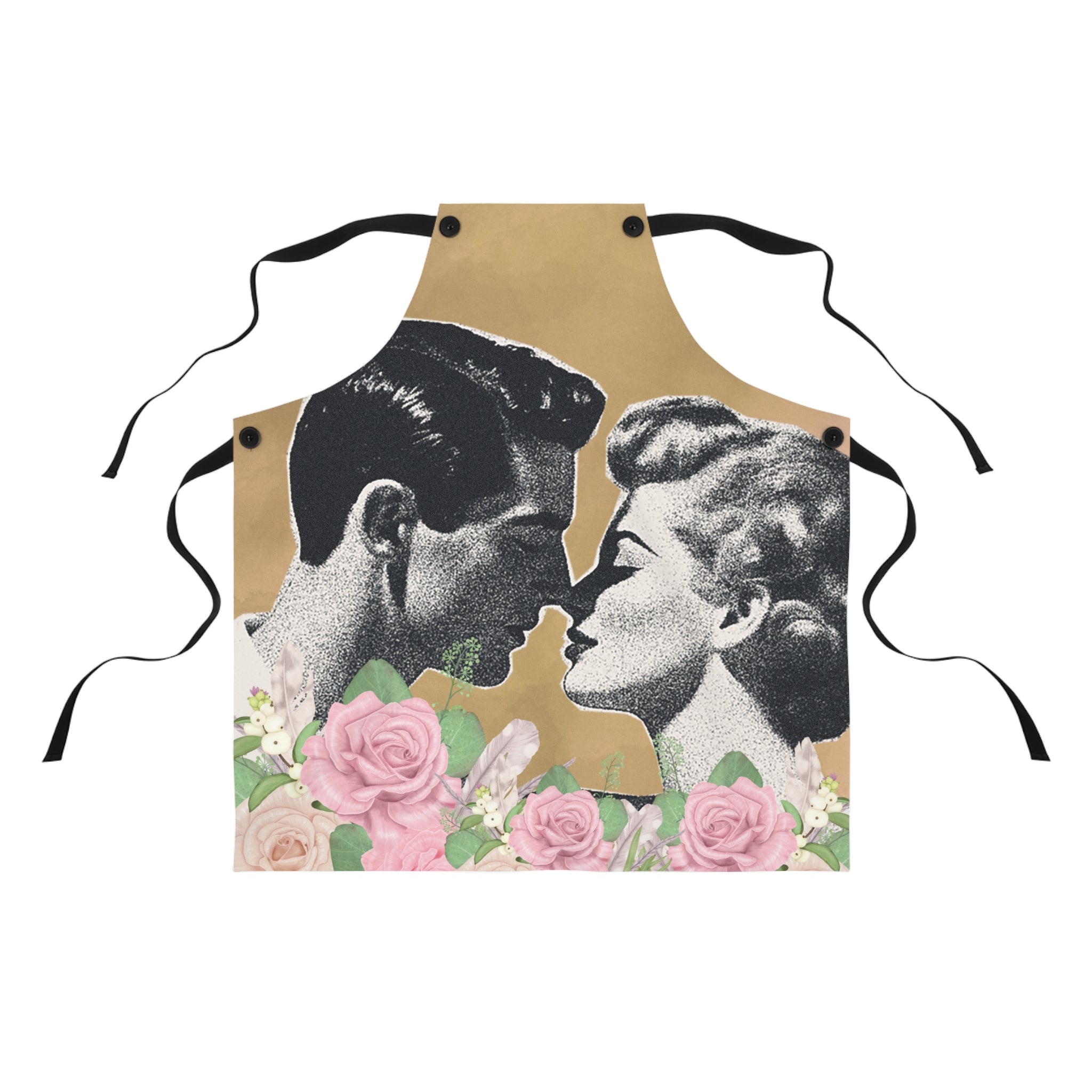 🌹💖 Vintage Old Love Floral Bouquet Apron 🌸👩‍🍳
