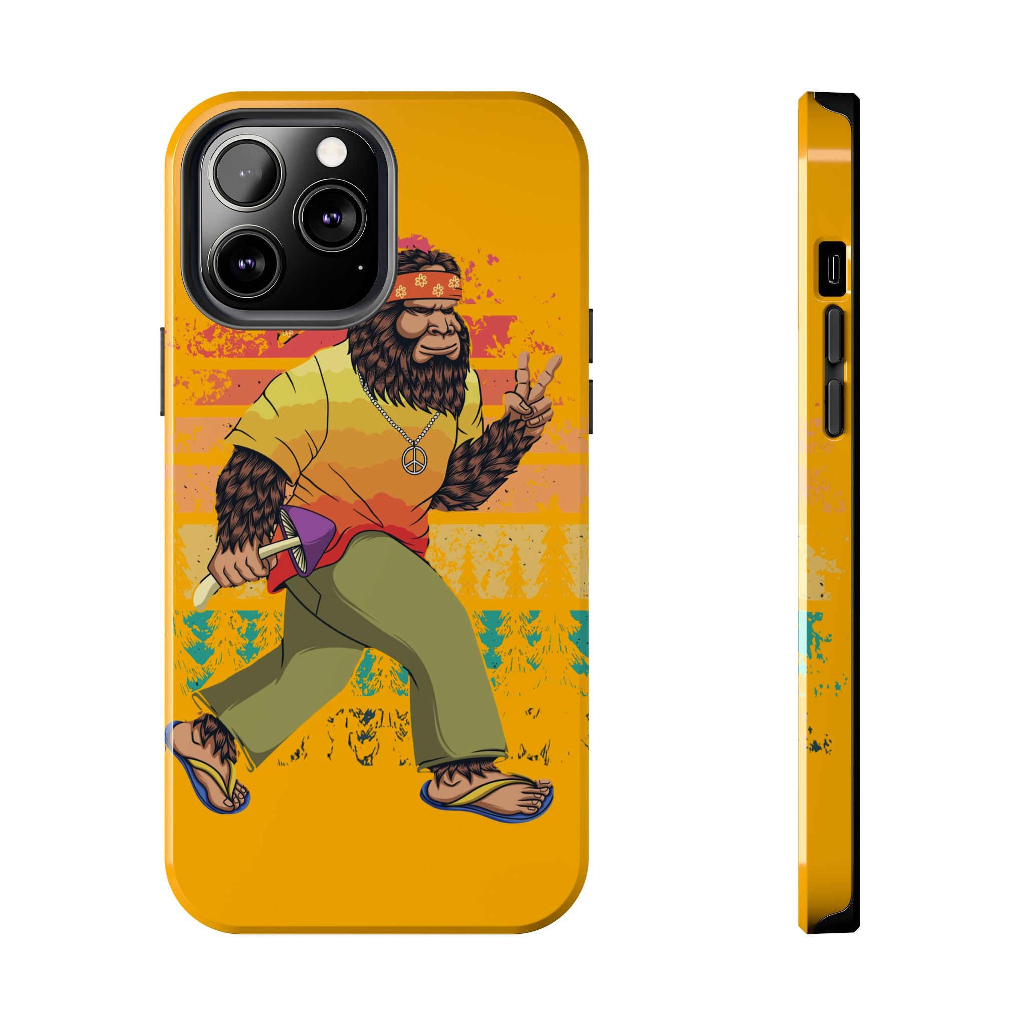 70s Bigfoot Mushroom Hunting Peace Phone Case 🍄✌️