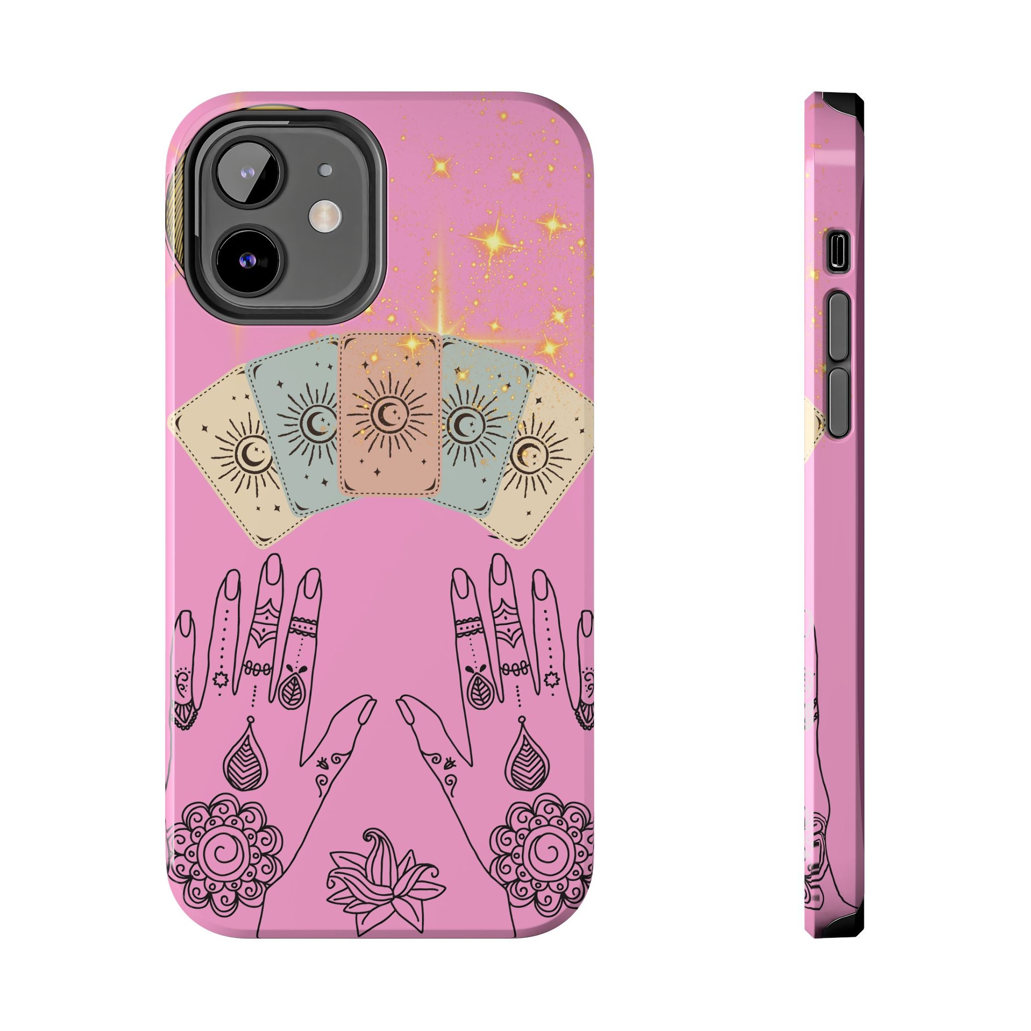 60s–70s Mystical Tarot Henna Hands Phone Case 🔮📱