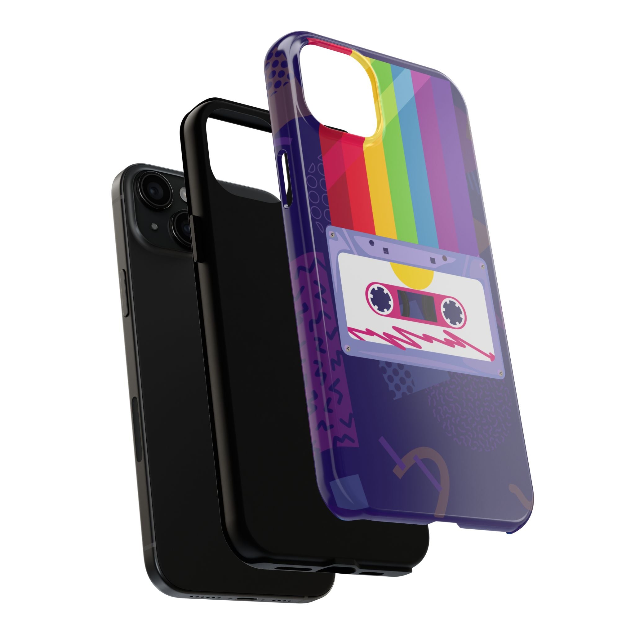 80s–90s Cassette Rainbow Phone Case 📼🌈📱