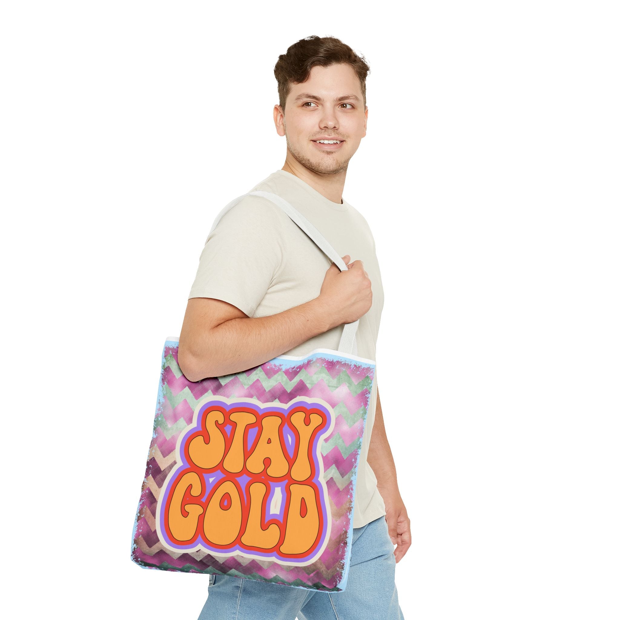 🌟 70s “Stay Gold” Retro Tote Bag