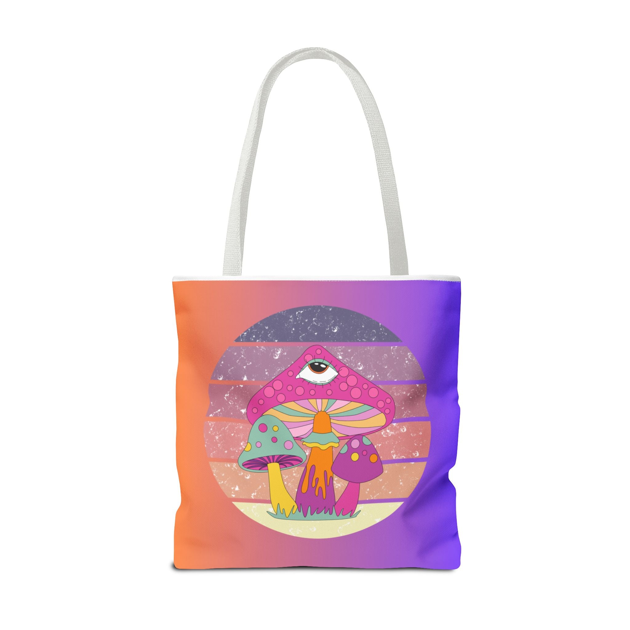 🍄🎶 70s Trippy Mushroom Synthwave Tote Bag 🌈✨