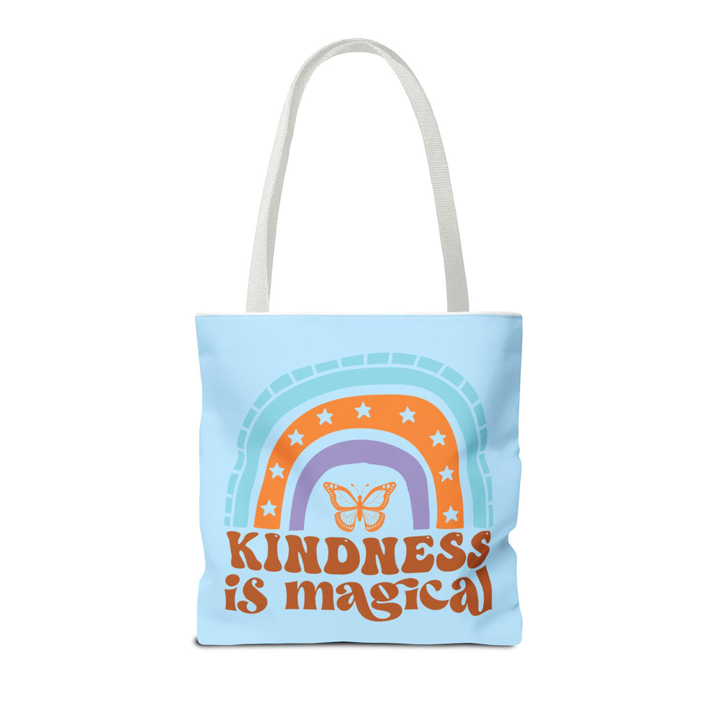 🌸 60s “Do All Things With Kindness” Retro Tote Bag – Baby Blue