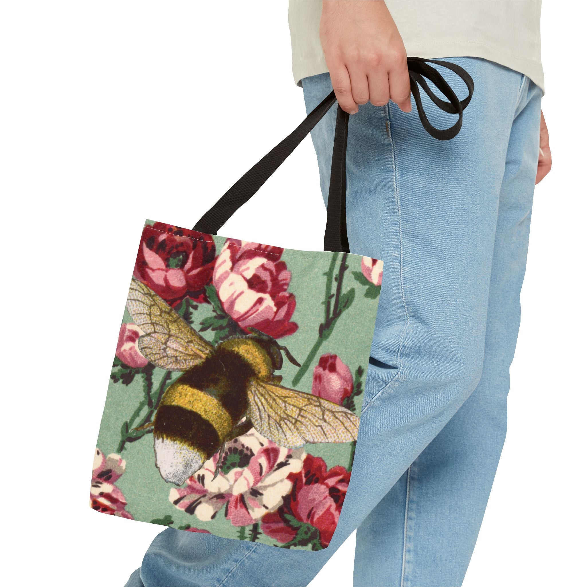 🐝🌼 60s Bumble Bee Floral Tote Bag 🌸✨