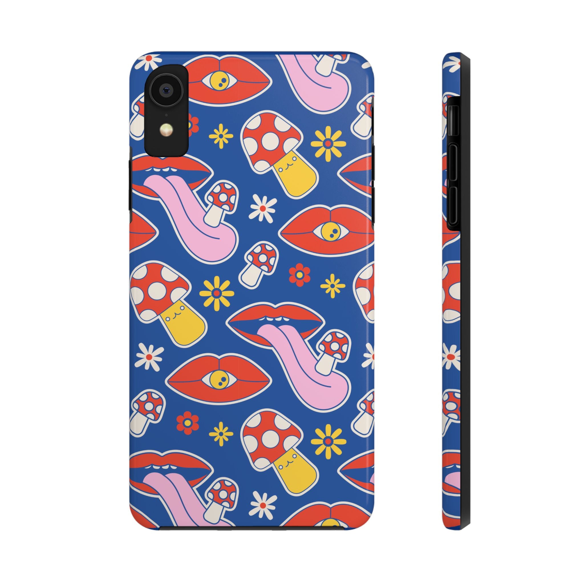 70s Lips Mushrooms Flower Power Phone Case 🌼💋🍄