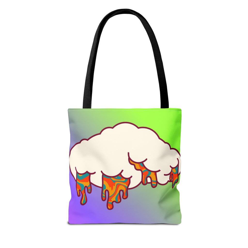 🍄☁️ 70s Trippy Cloud & Mushroom Tote Bag 🌈✨