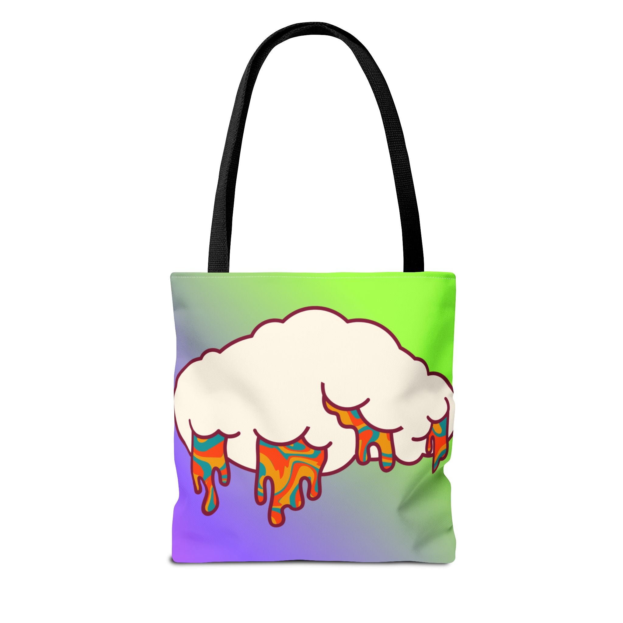 🍄☁️ 70s Trippy Cloud & Mushroom Tote Bag 🌈✨