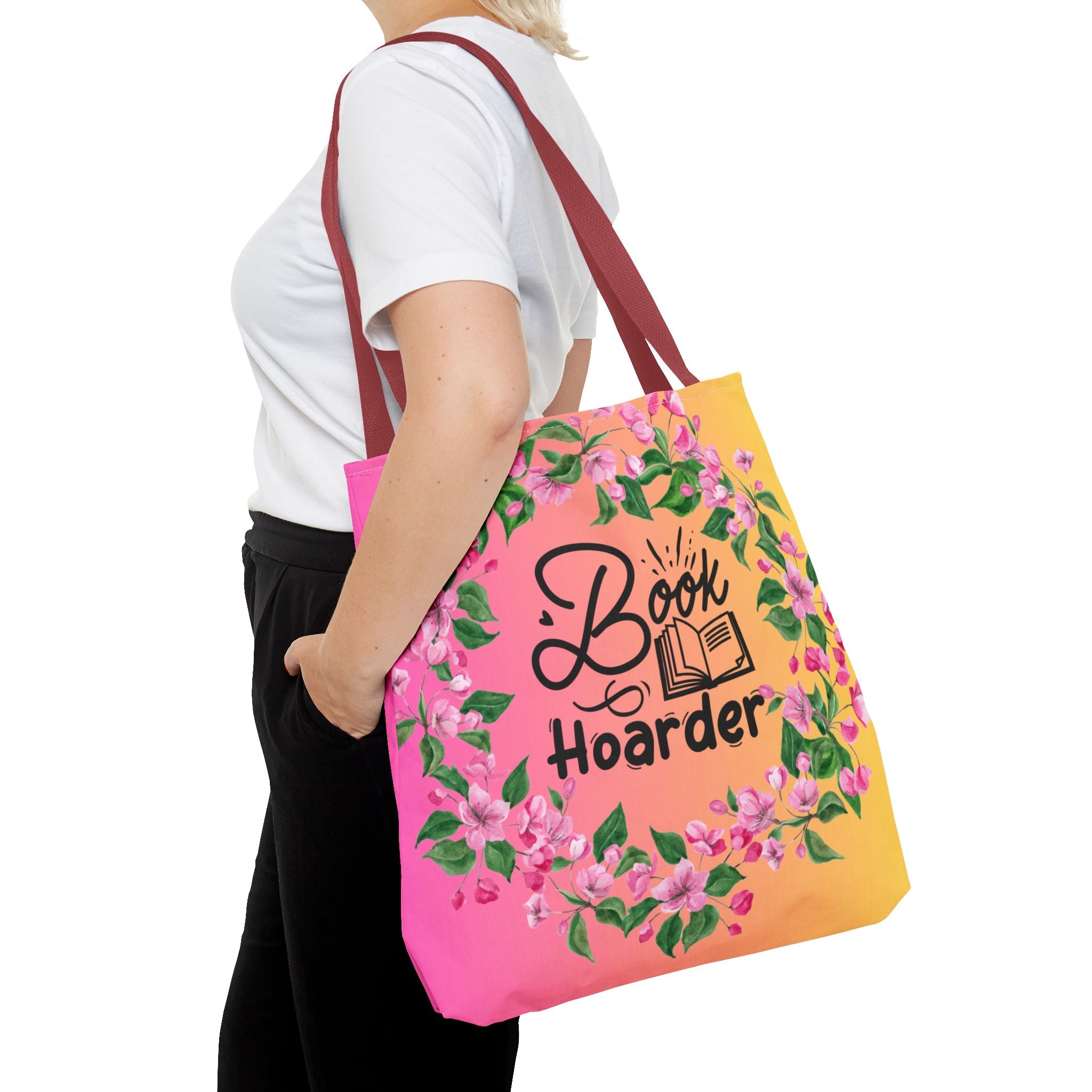 💖 60s–90s Book Hoarder Retro Tote Bag – Bright Pink & Yellow