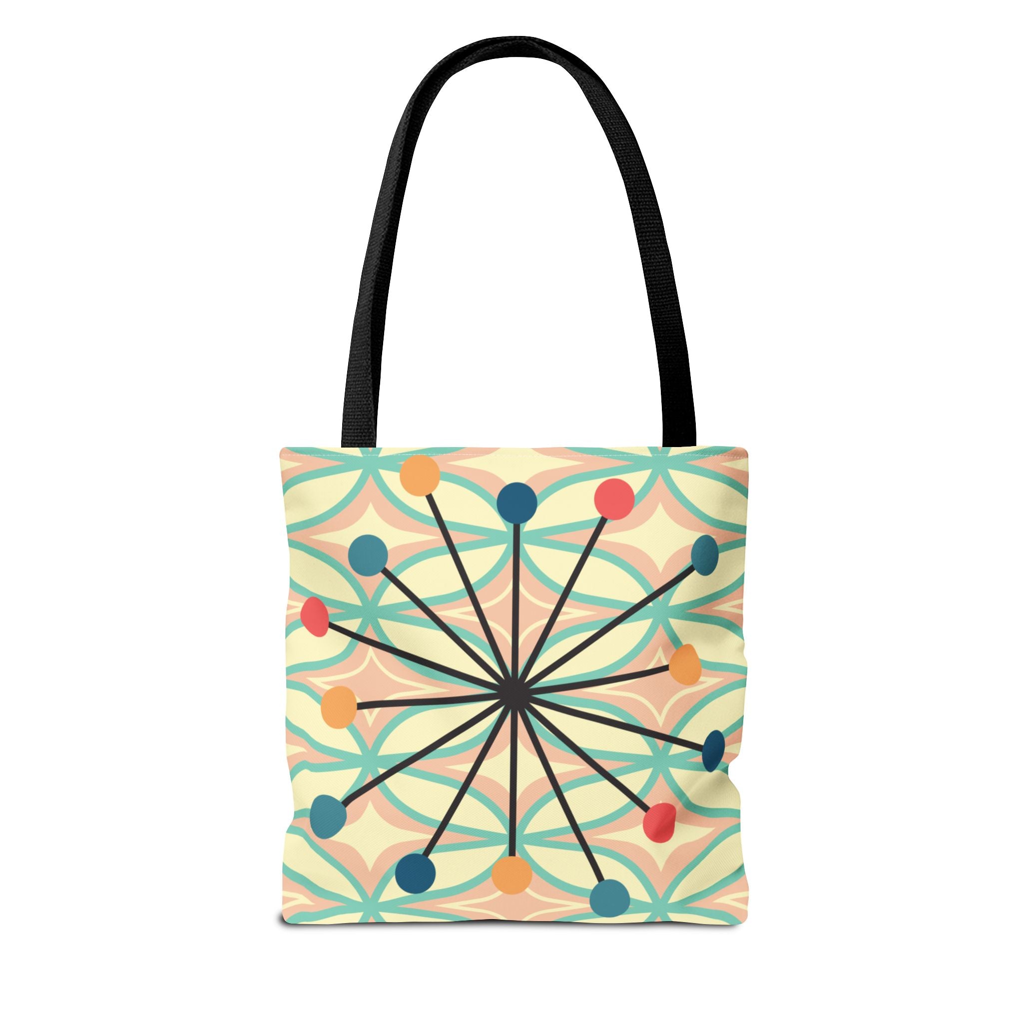 🐱 50s Retro Cat & Clock Tote Bag