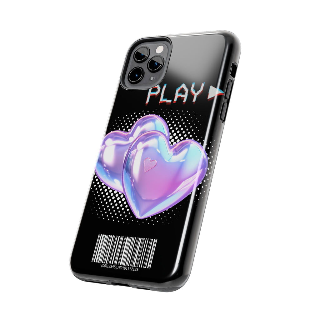 Y2K Black Play Barcode Phone Case 📱🖤