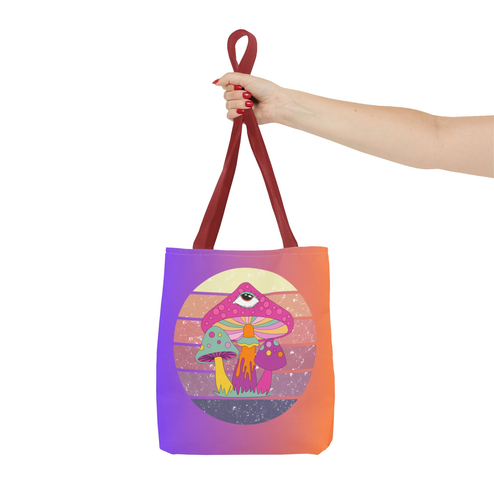 🍄🎶 70s Trippy Mushroom Synthwave Tote Bag 🌈✨