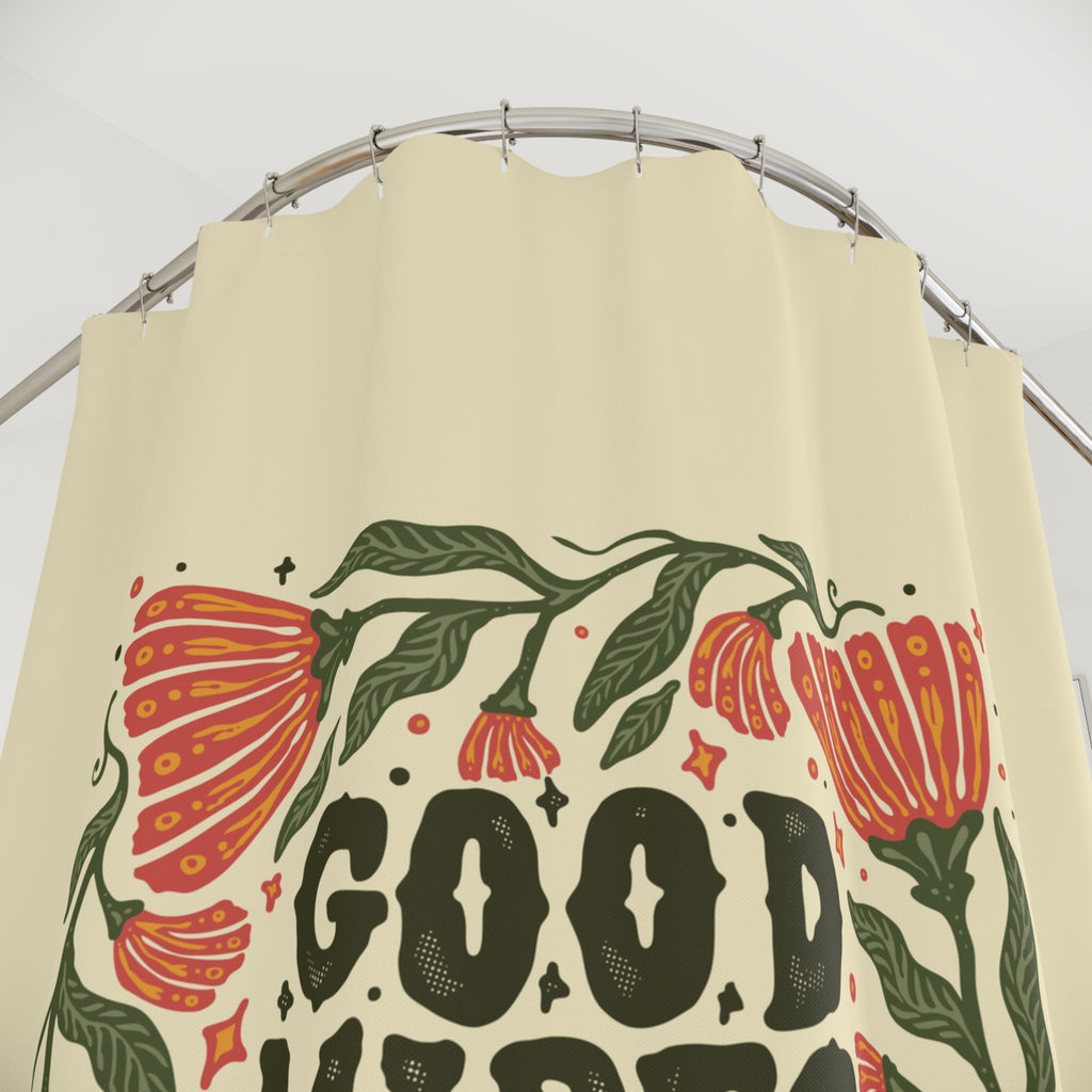 🌿 Mellow Good Vibes Only Shower Curtain
