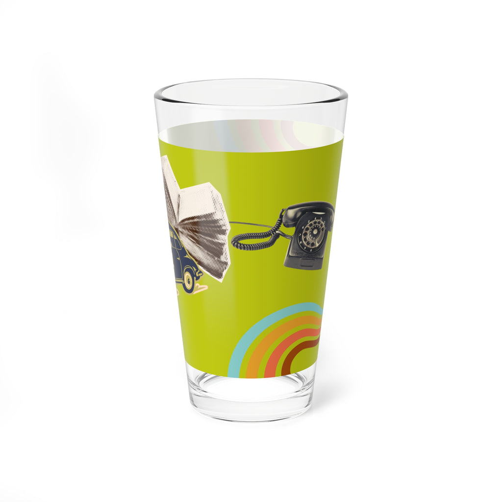 📸 60s Retro Camera & Phone Collage Glass
