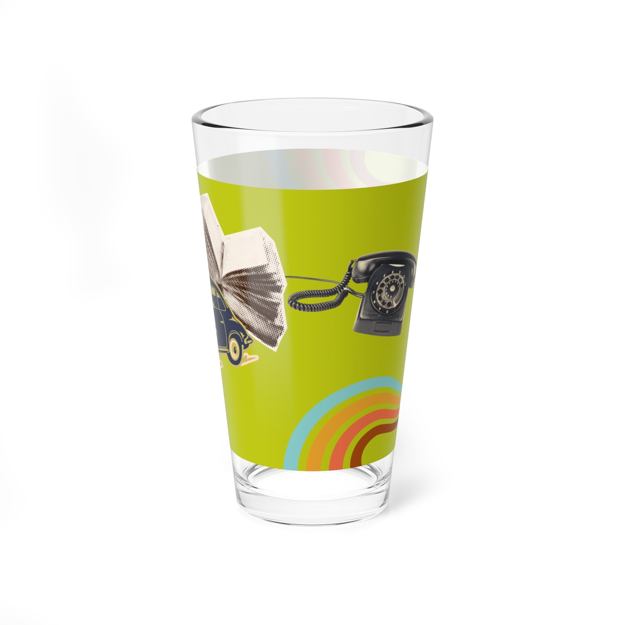 📸 60s Retro Camera & Phone Collage Glass
