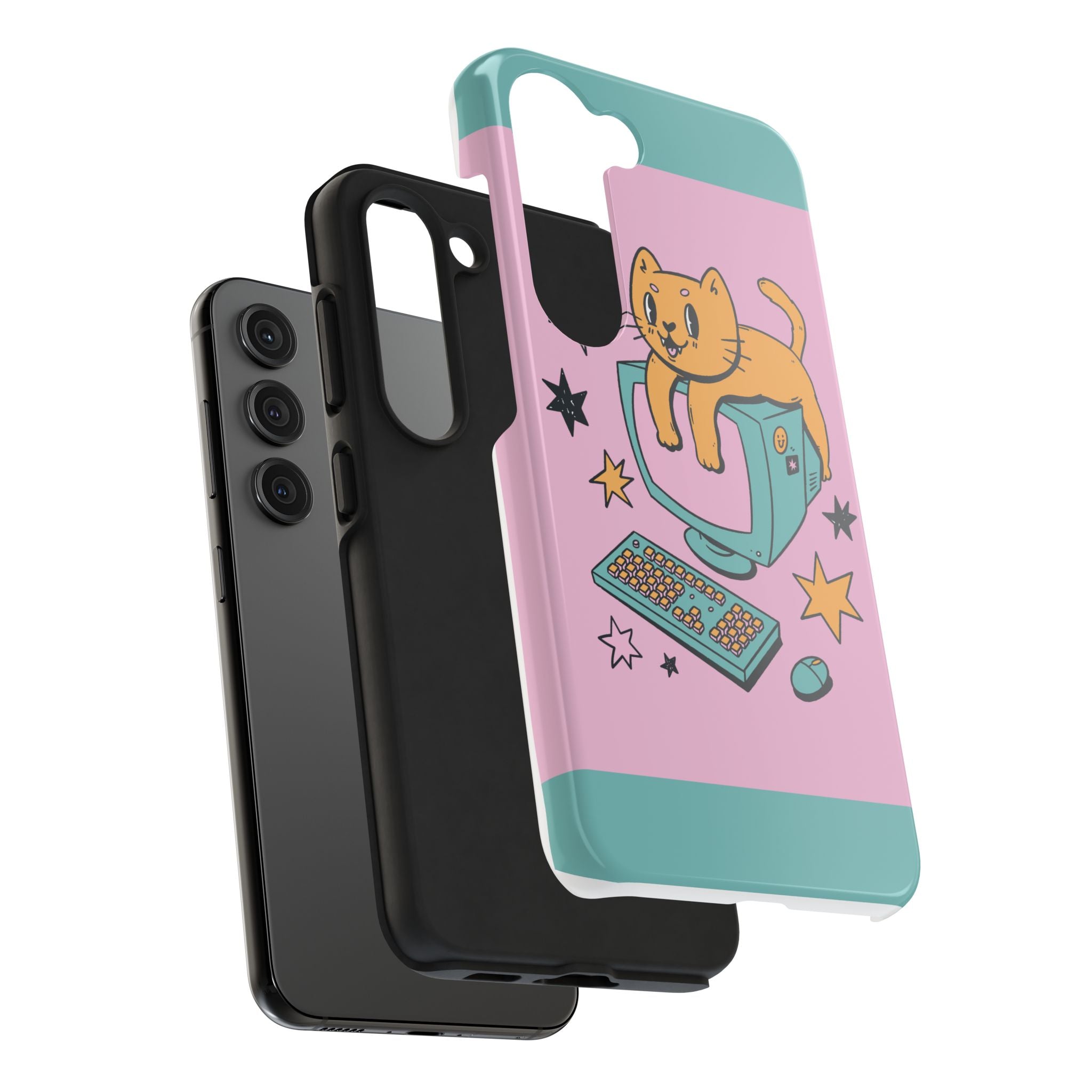 90s Cat and Computer Phone Case 🐱💾