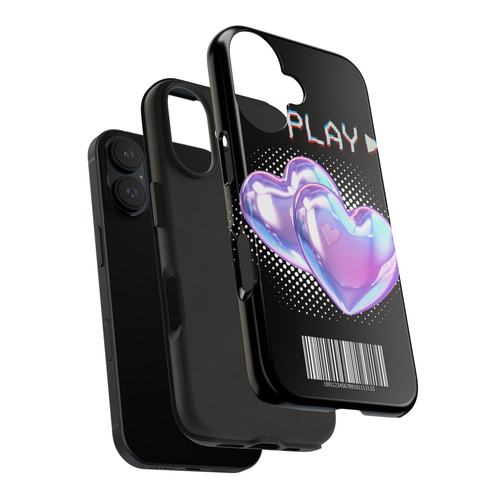 Y2K Black Play Barcode Phone Case 📱🖤
