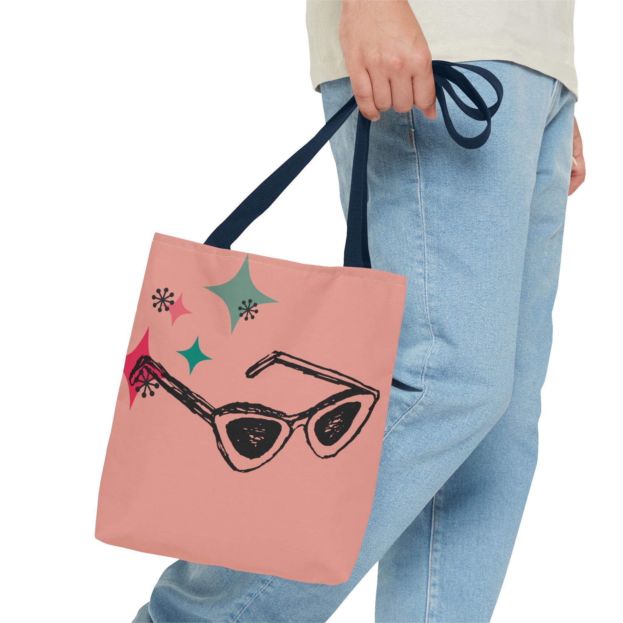 🕶️ 50s Retro Peachy Tote Bag