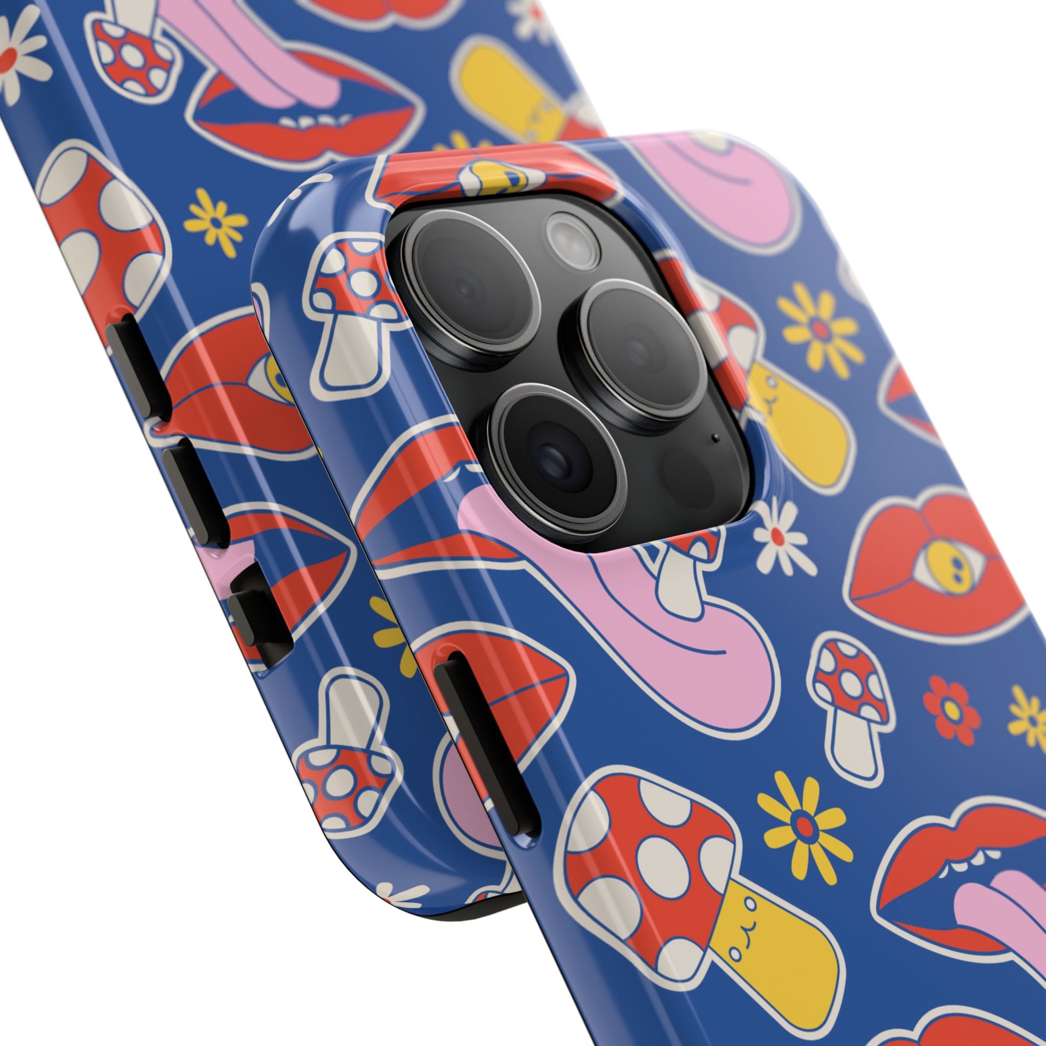 70s Lips Mushrooms Flower Power Phone Case 🌼💋🍄