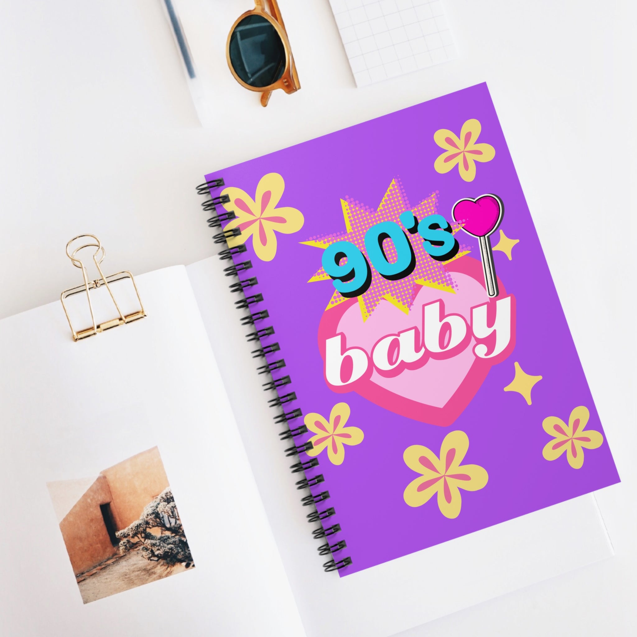 💜🍭 90s Baby Heart Flowers Lollipop Journal 🌸✨