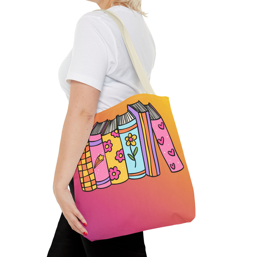 💿 90s Book Collector Bright Books Tote Bag