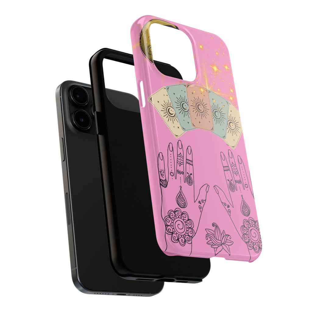 60s–70s Mystical Tarot Henna Hands Phone Case 🔮📱