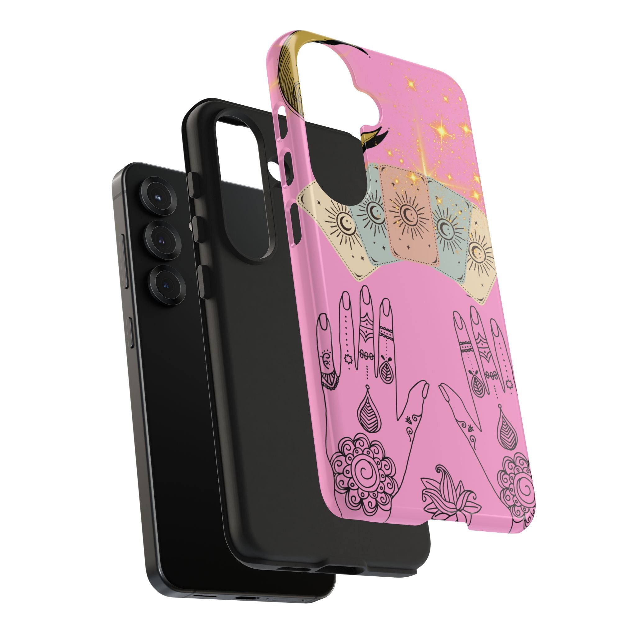 60s–70s Mystical Tarot Henna Hands Phone Case 🔮📱