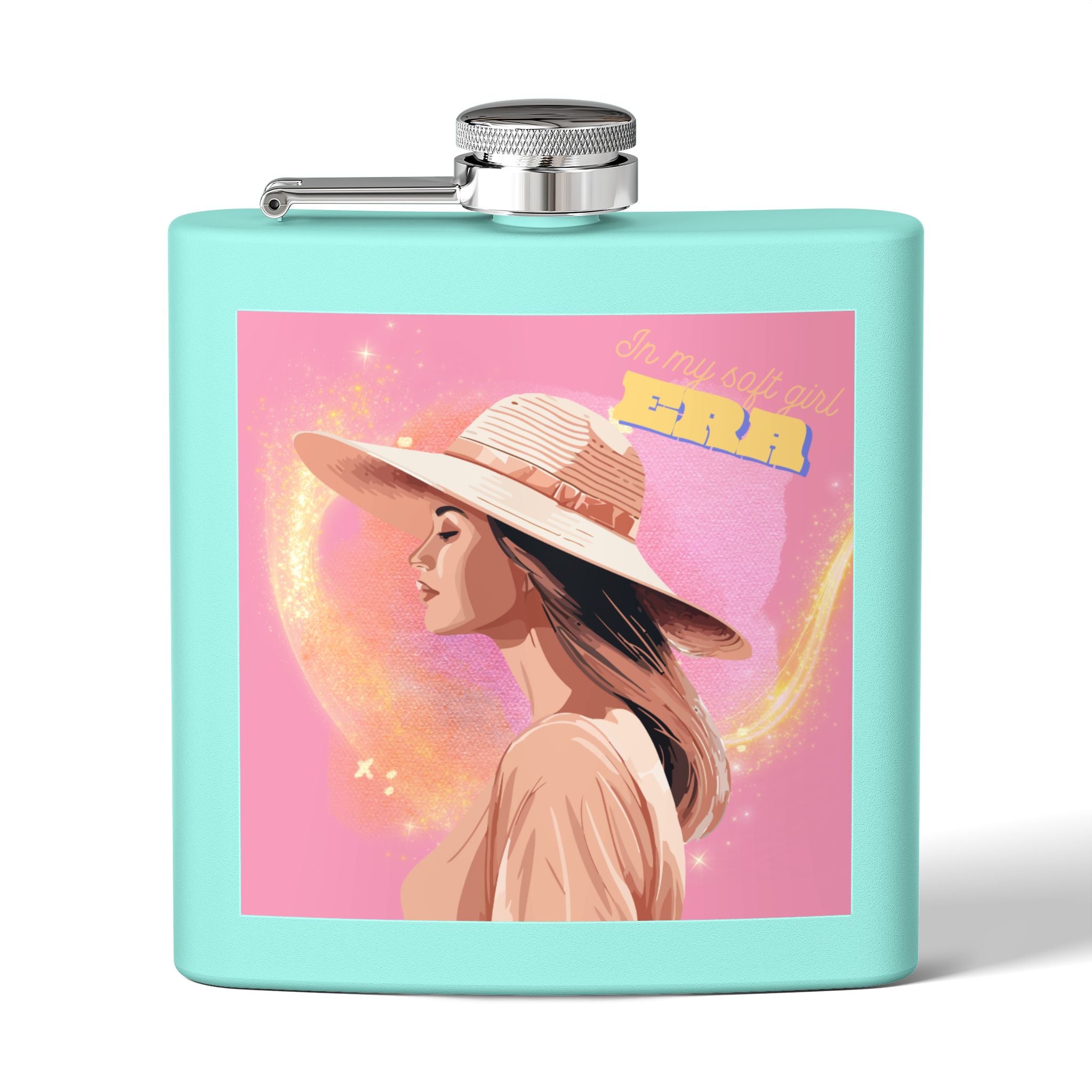 In My Soft Girl Era Pink Flask