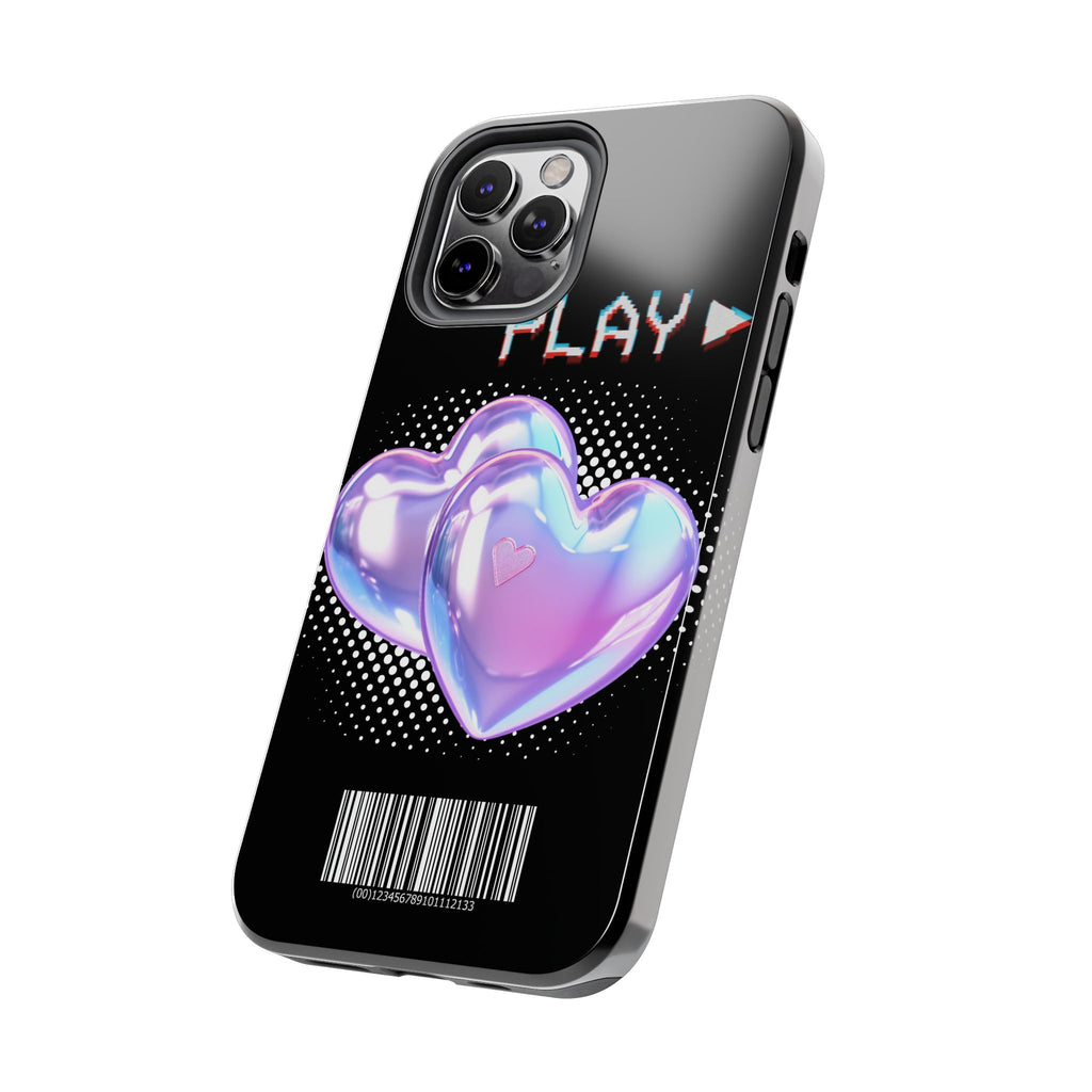 Y2K Black Play Barcode Phone Case 📱🖤