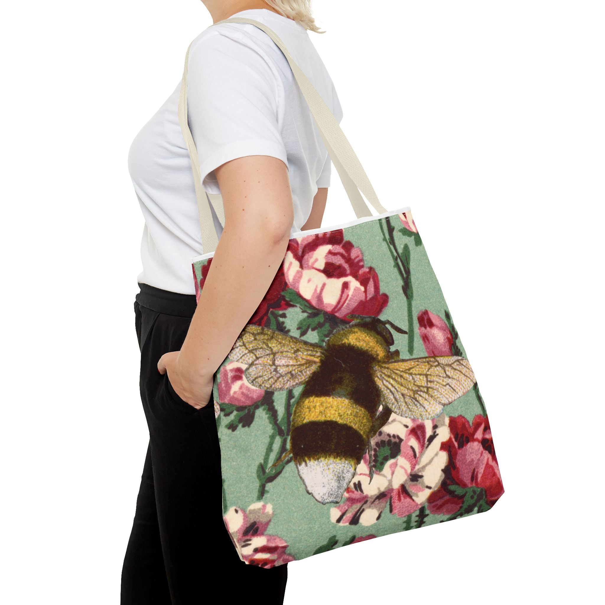 🐝🌼 60s Bumble Bee Floral Tote Bag 🌸✨