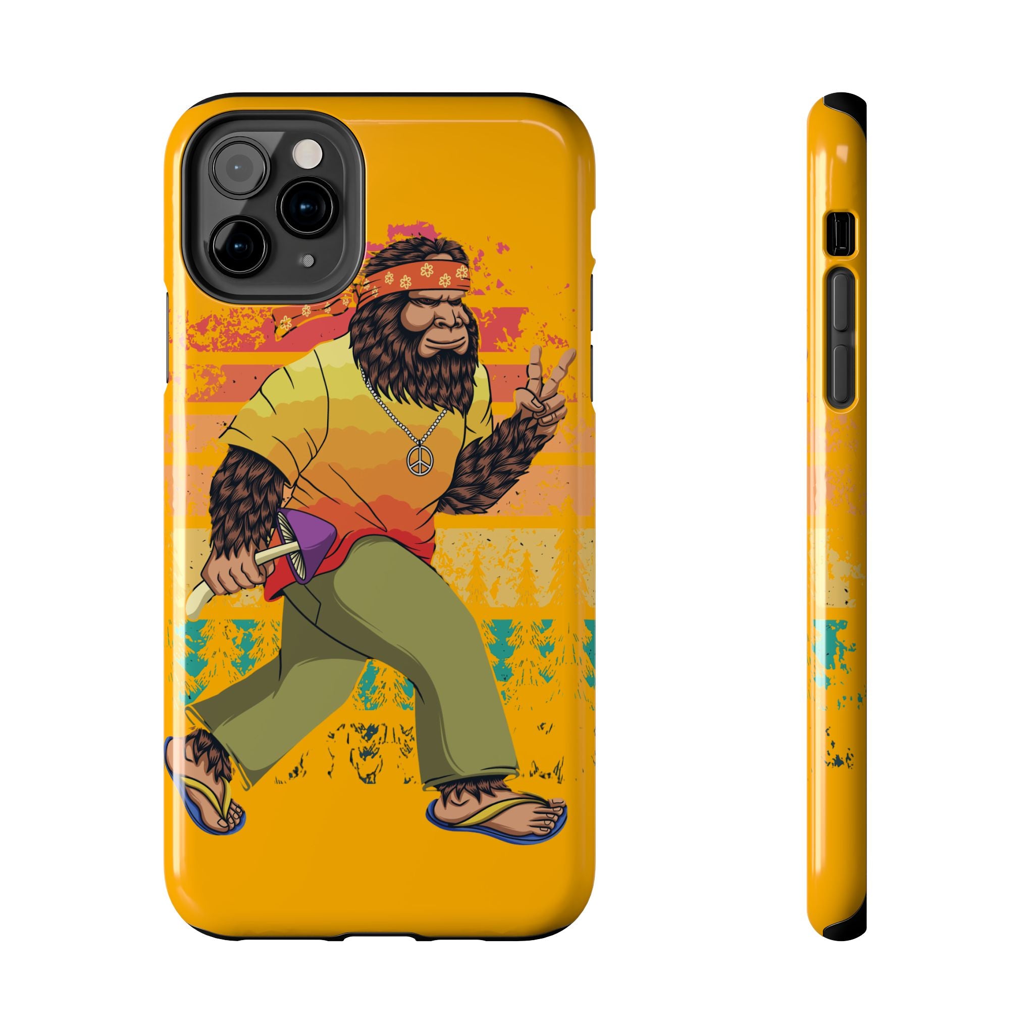 70s Bigfoot Mushroom Hunting Peace Phone Case 🍄✌️