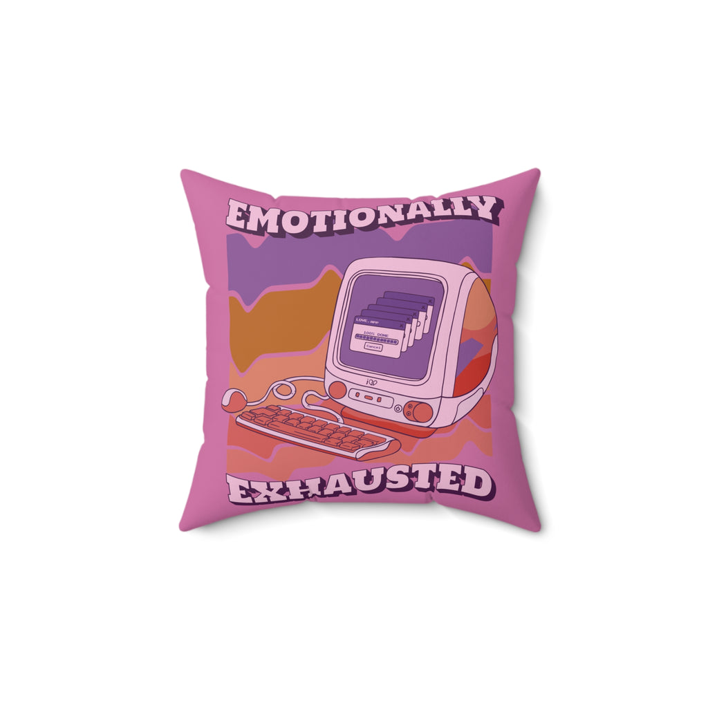 Emotionally Exhausted Y2K Mood Pillow