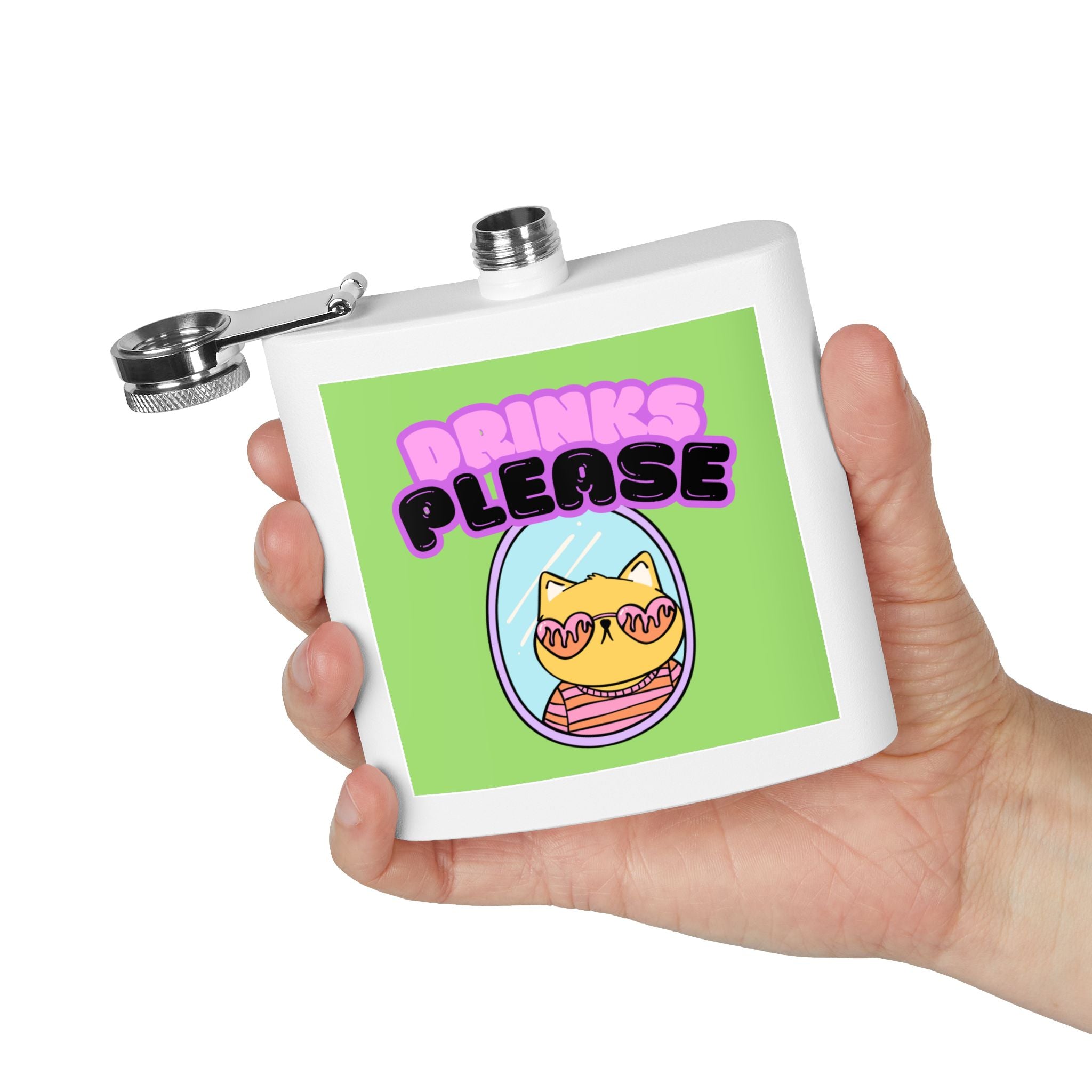Drinks Please Cool Cat Flask