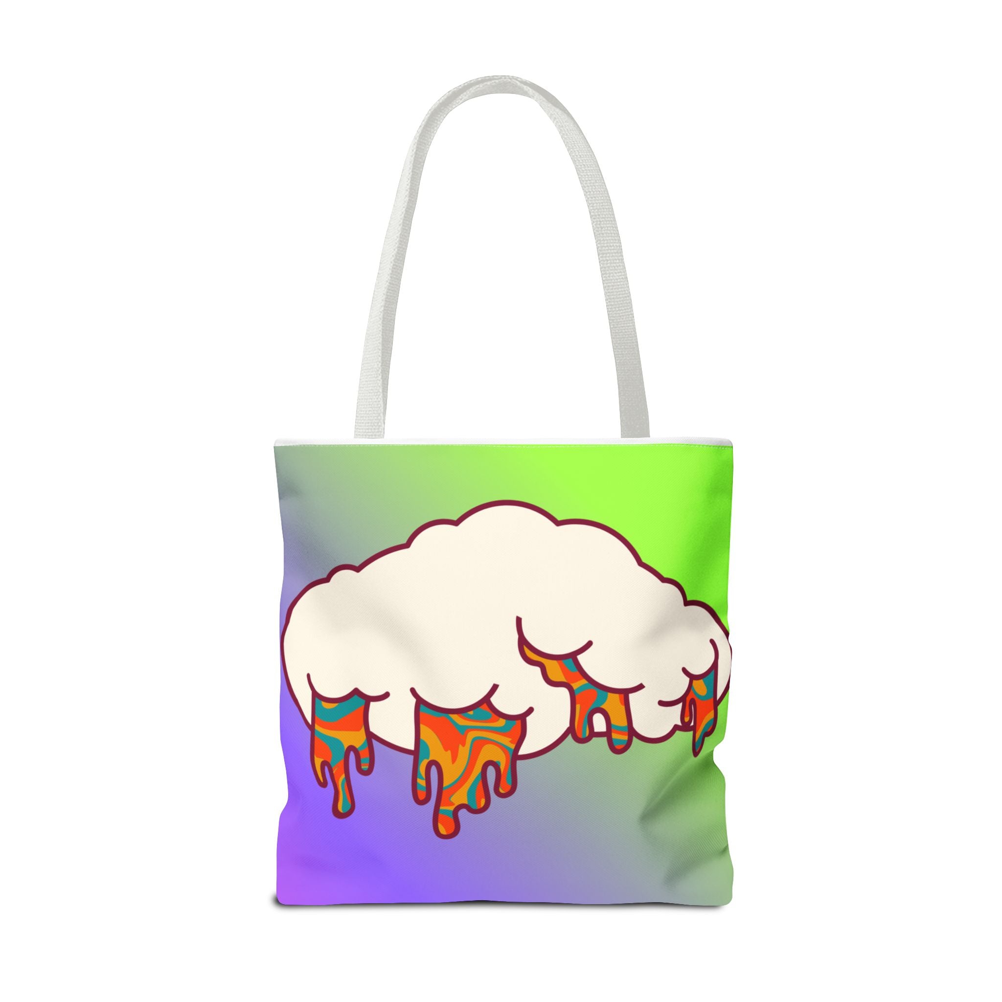 🍄☁️ 70s Trippy Cloud & Mushroom Tote Bag 🌈✨