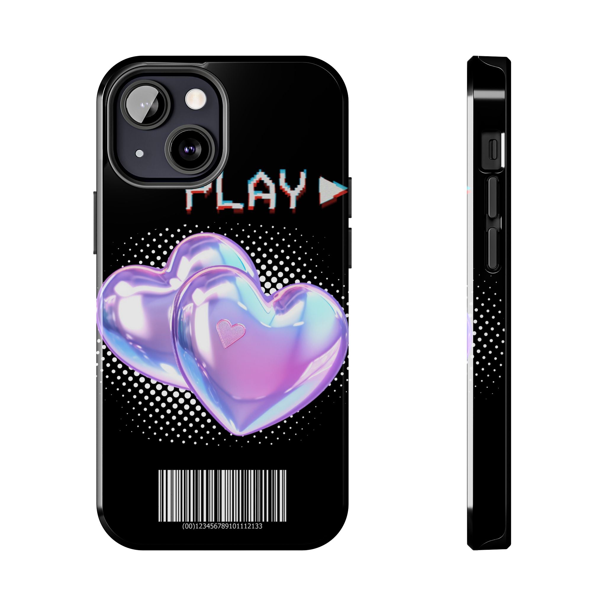 Y2K Black Play Barcode Phone Case 📱🖤