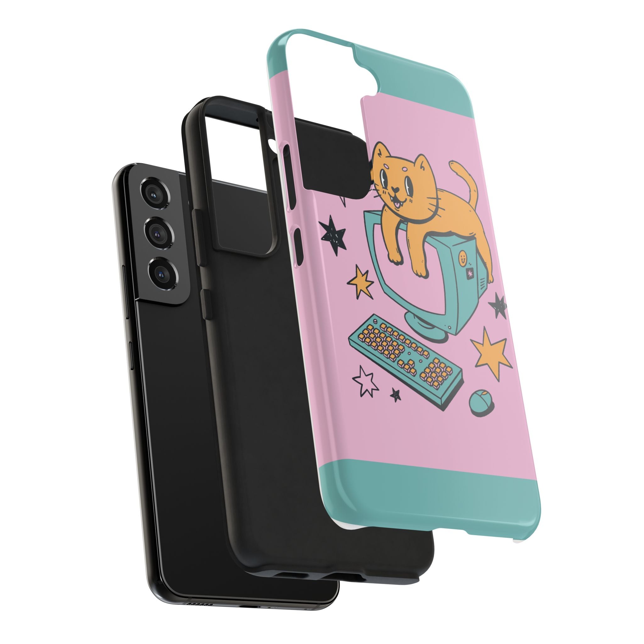 90s Cat and Computer Phone Case 🐱💾