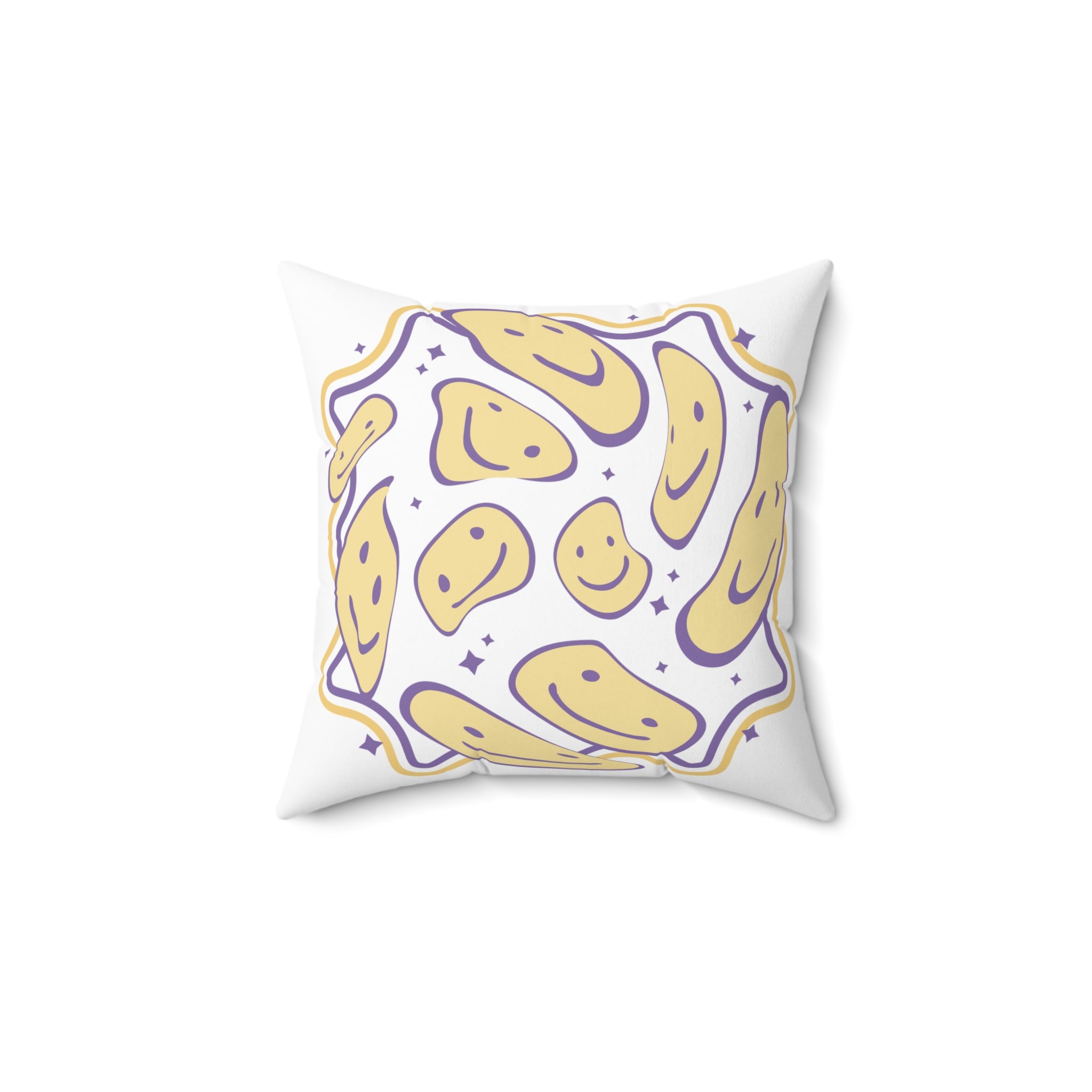 Blurred Smileys Y2K Mood Pillow 🌀😊✨