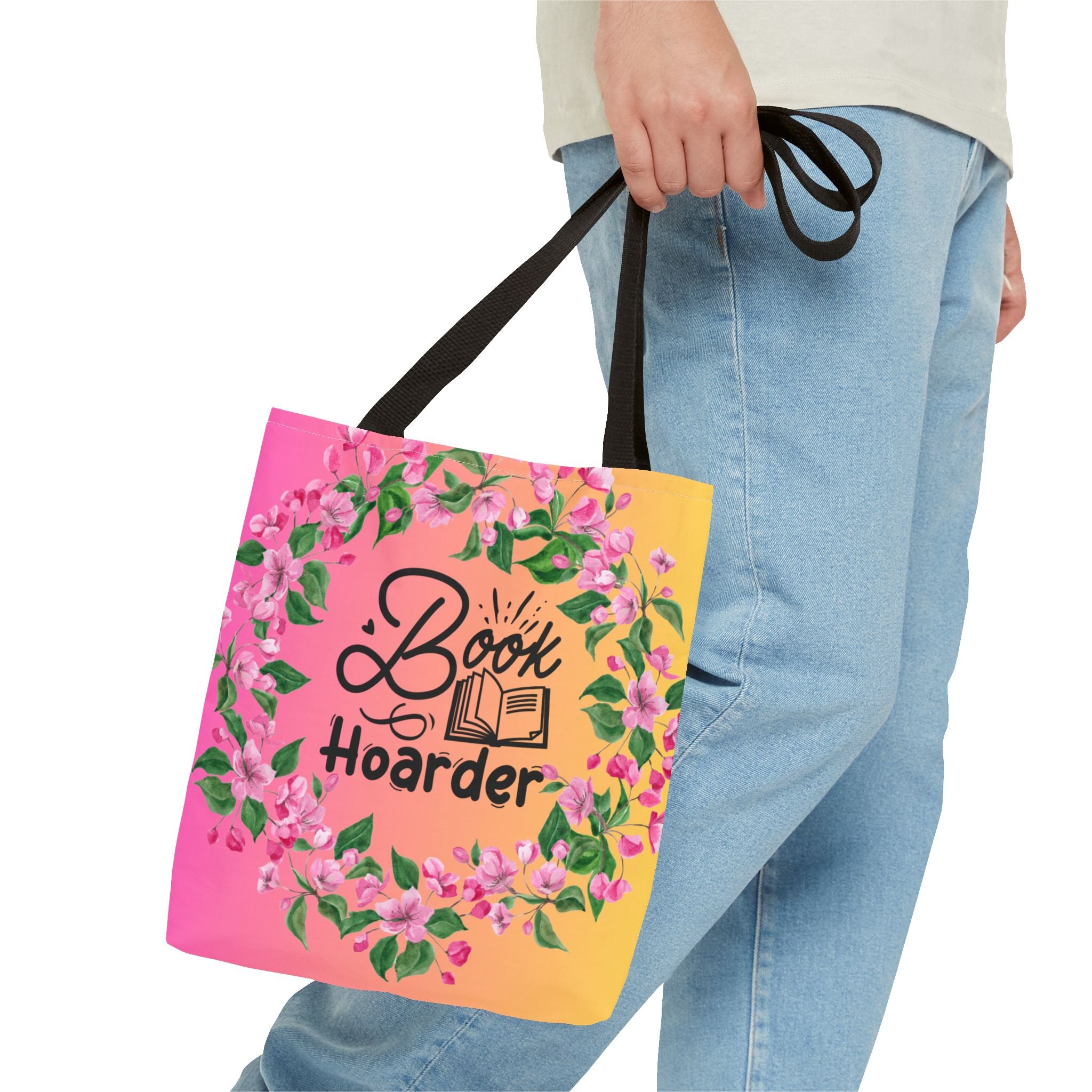 💖 60s–90s Book Hoarder Retro Tote Bag – Bright Pink & Yellow