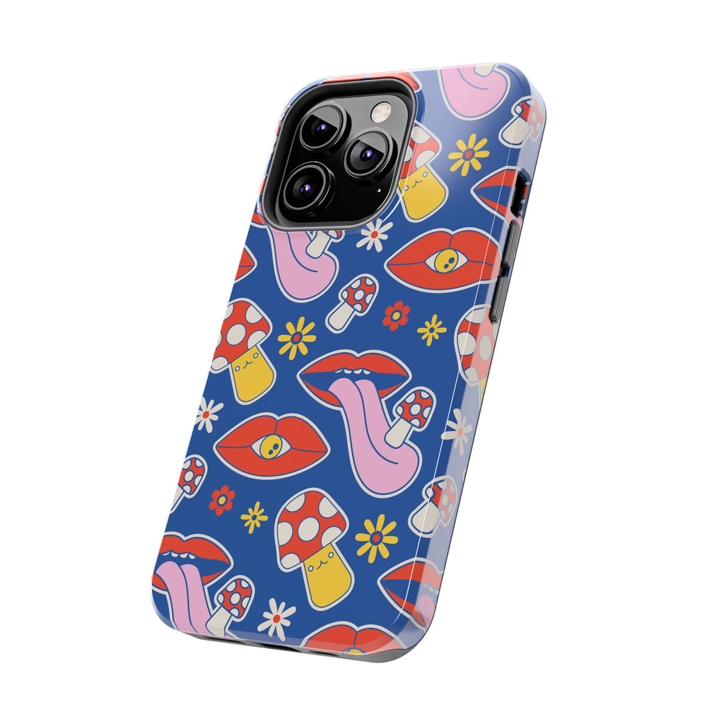 70s Lips Mushrooms Flower Power Phone Case 🌼💋🍄