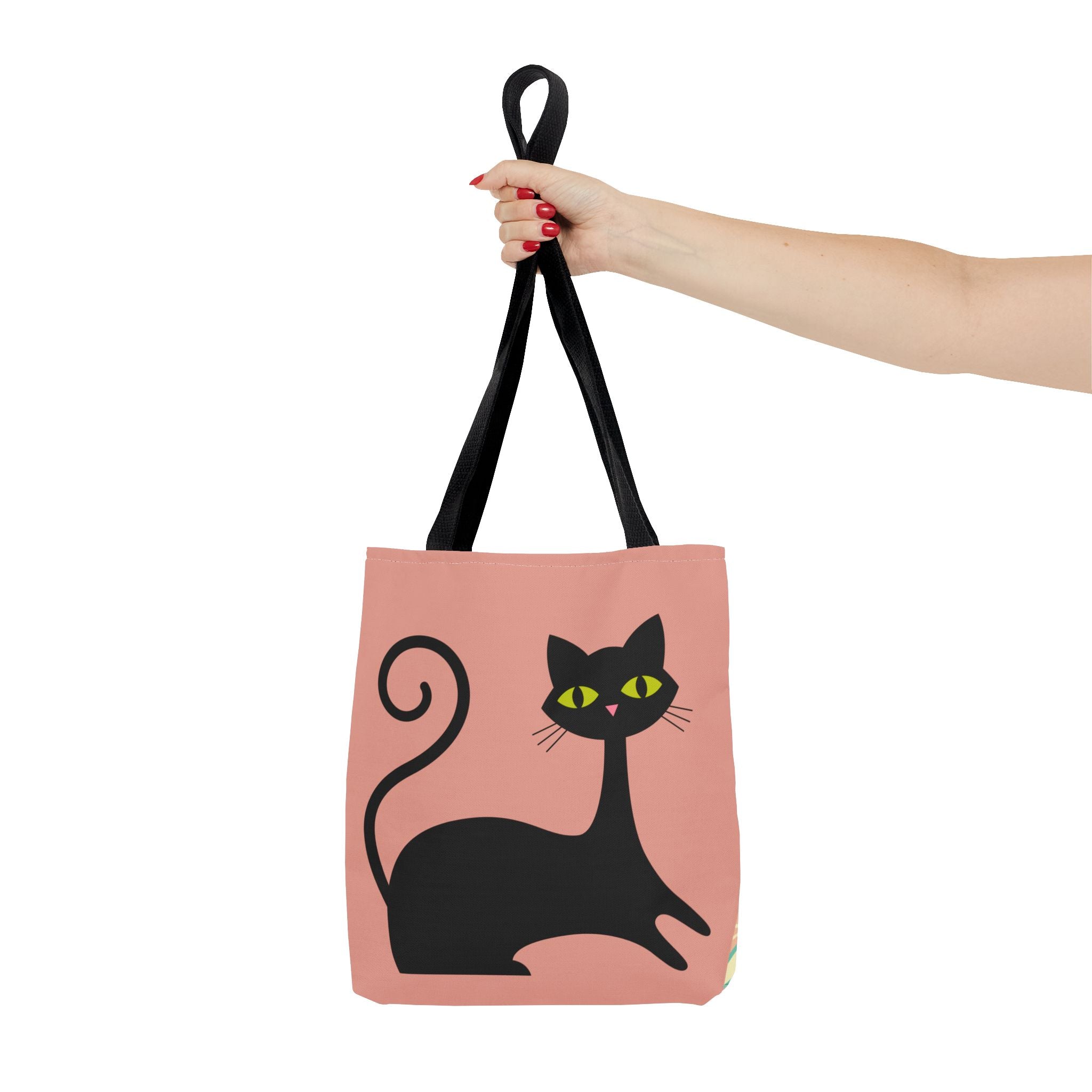 🐱 50s Retro Cat & Clock Tote Bag
