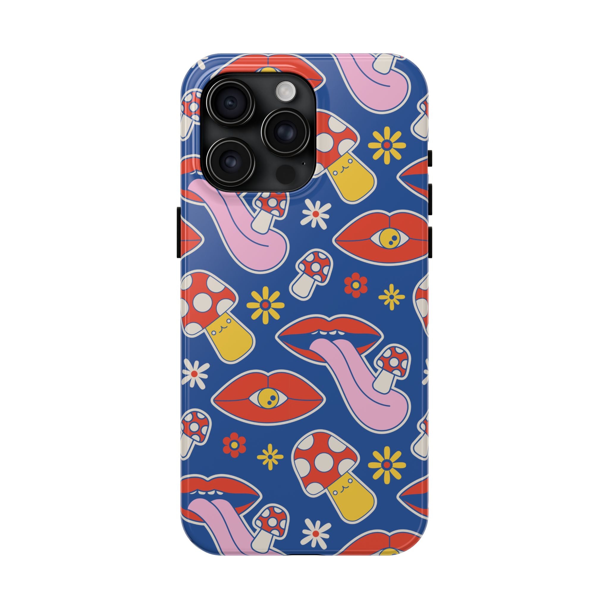 70s Lips Mushrooms Flower Power Phone Case 🌼💋🍄