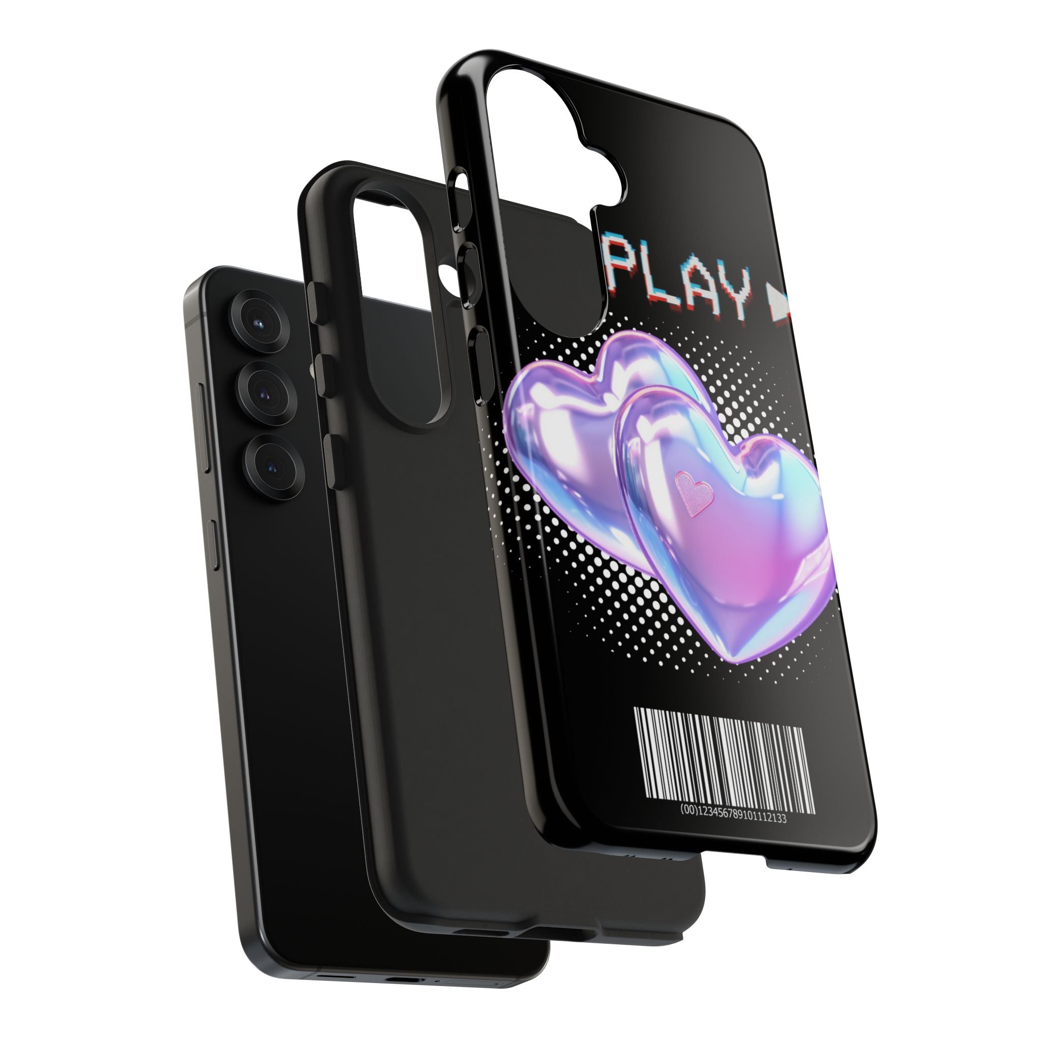 Y2K Black Play Barcode Phone Case 📱🖤