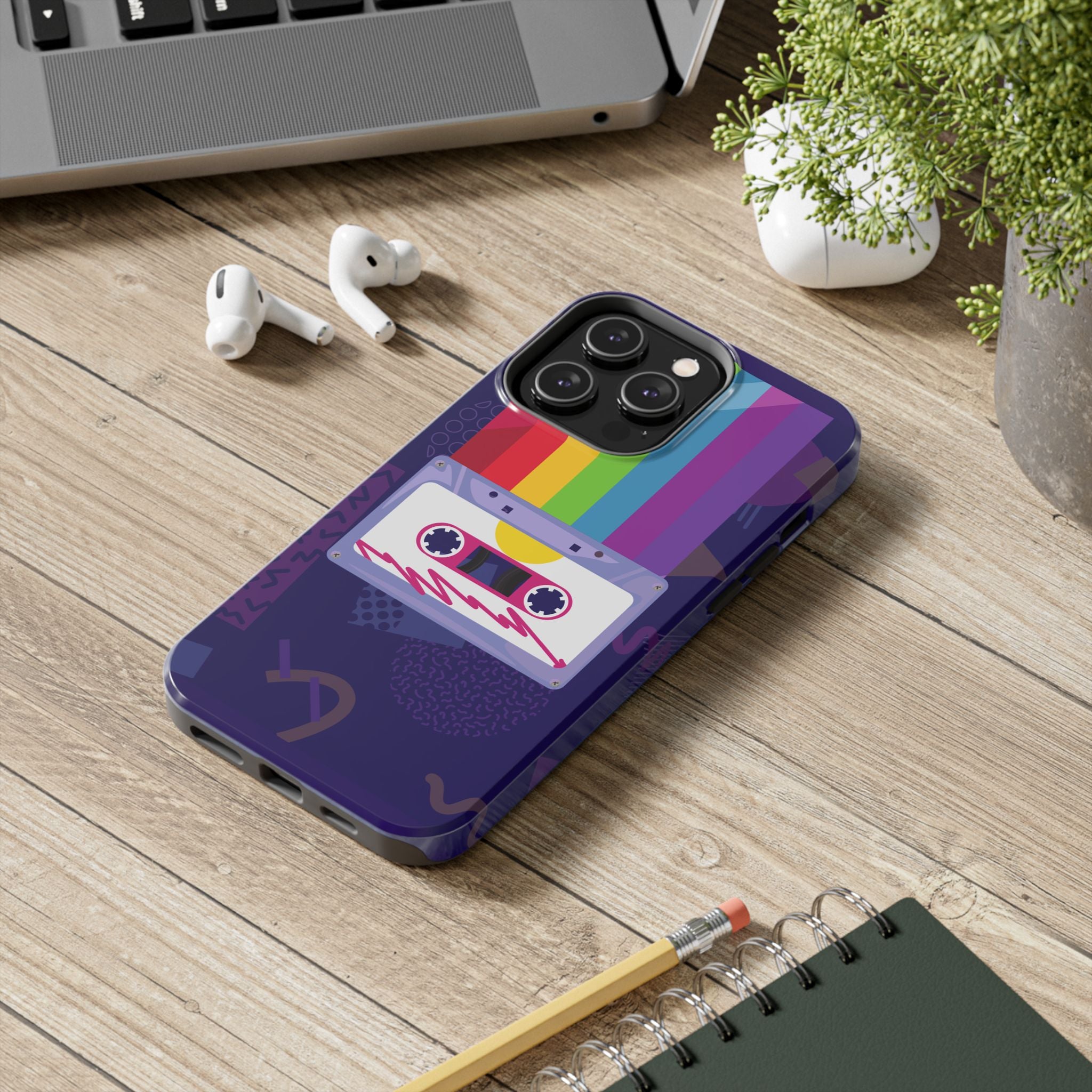 80s–90s Cassette Rainbow Phone Case 📼🌈📱