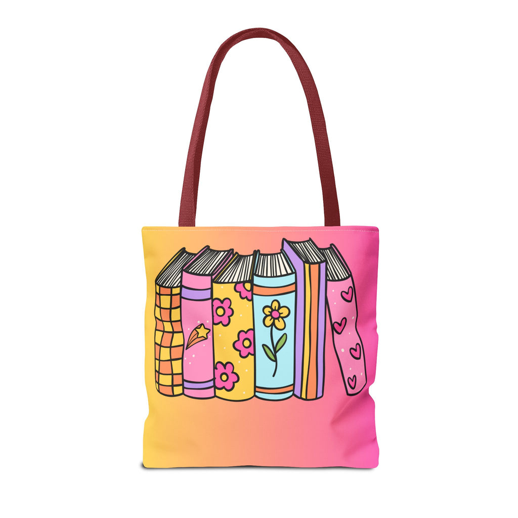 💖 60s–90s Book Hoarder Retro Tote Bag – Bright Pink & Yellow