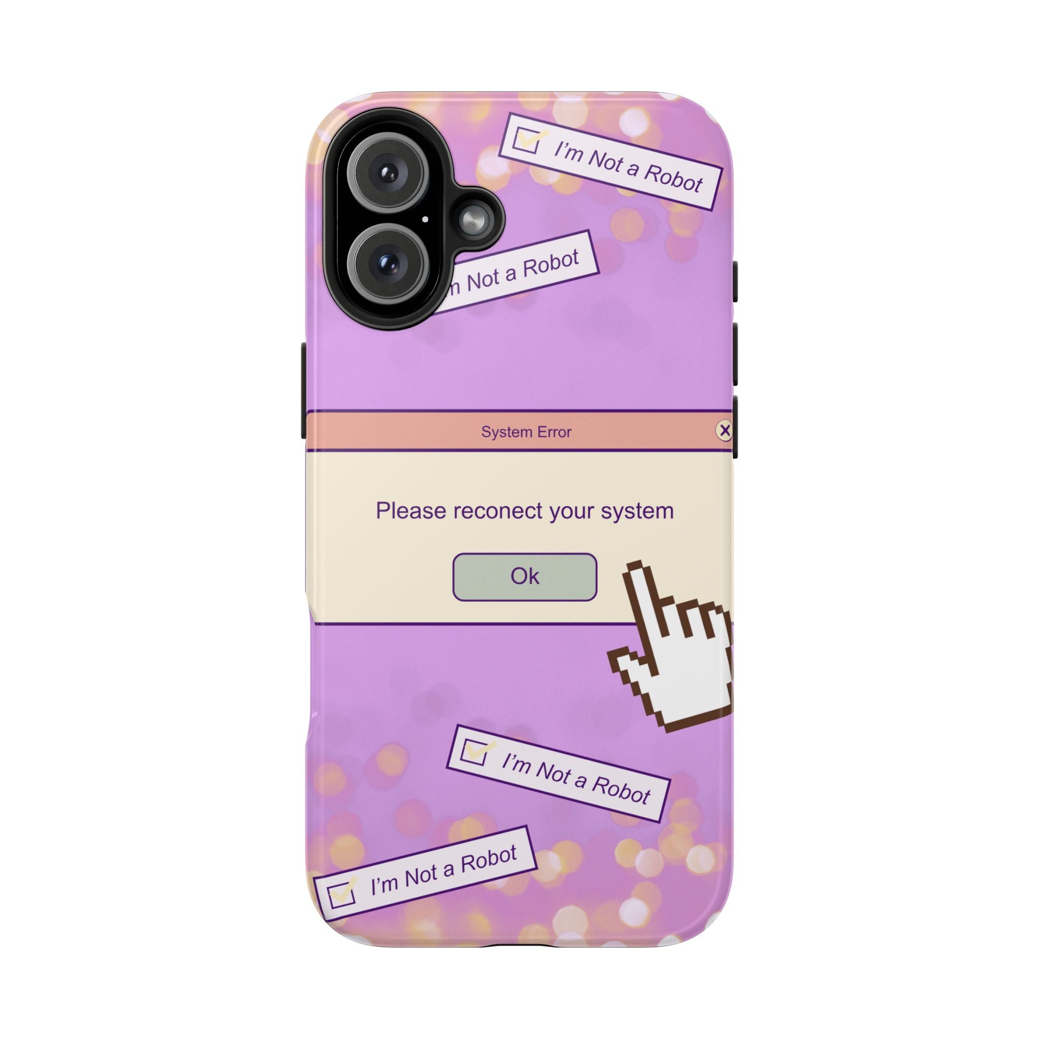 Y2K I’m Not a Robot System Error Phone Case 🤖💻📱