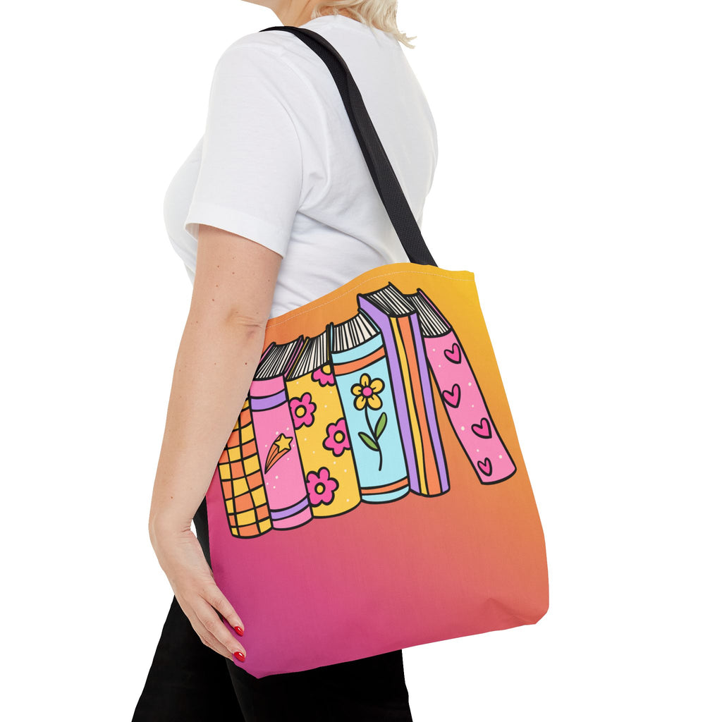 💿 90s Book Collector Bright Books Tote Bag