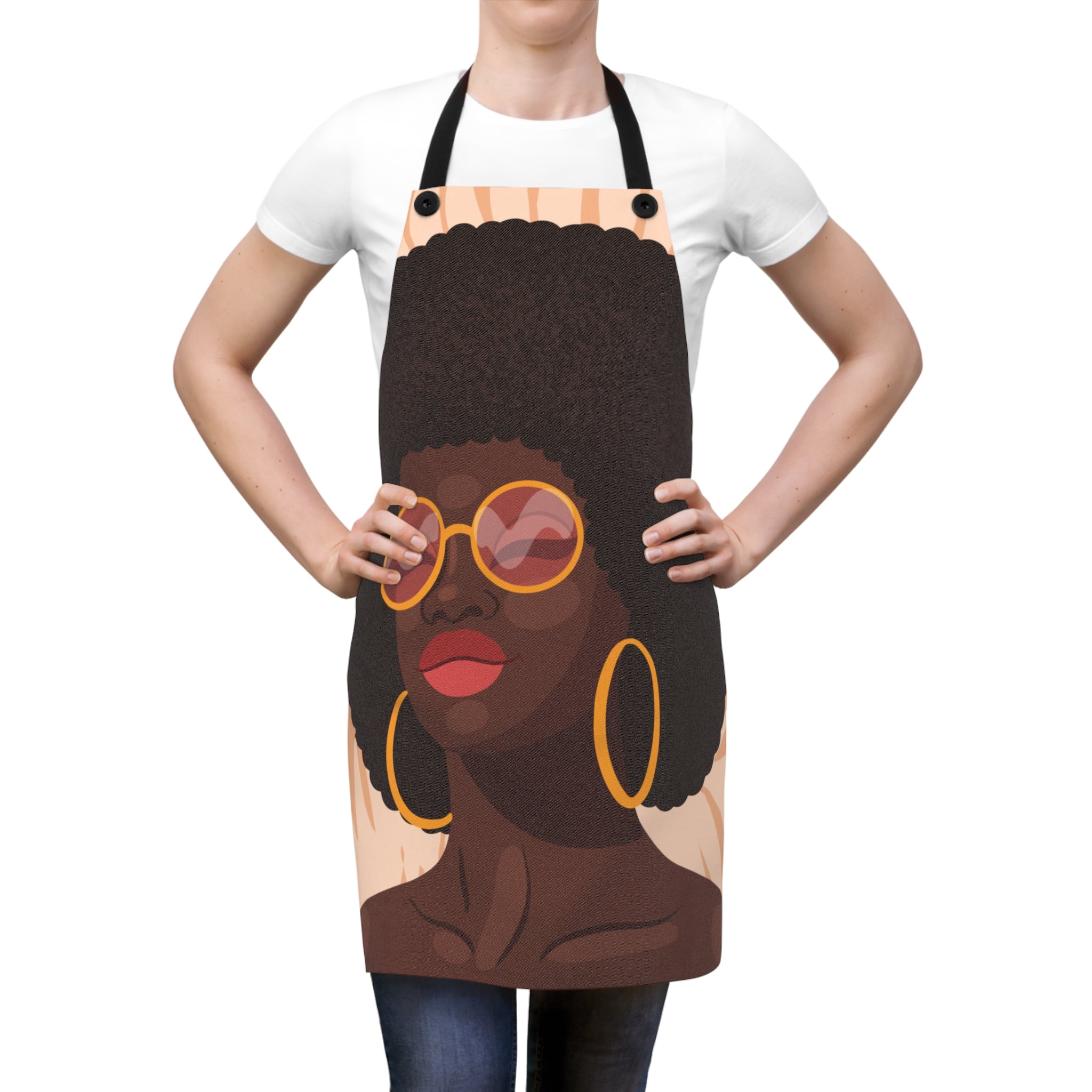 70s Gorgeous Afro Woman Cooking Apron ✨👩🏾‍🍳