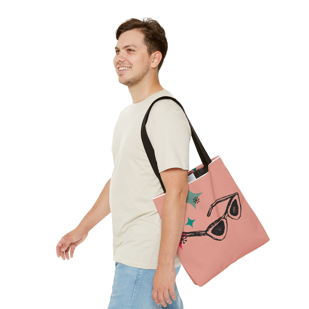 🕶️ 50s Retro Peachy Tote Bag