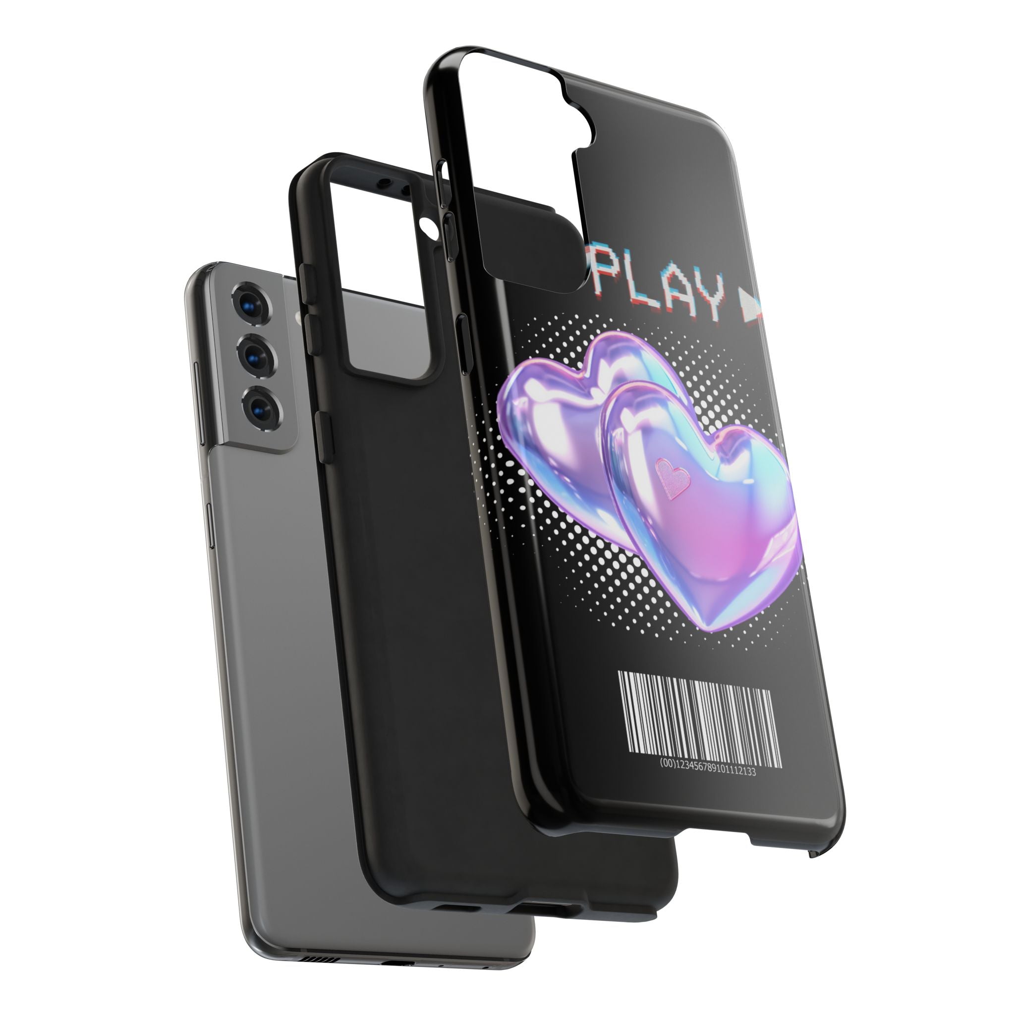 Y2K Black Play Barcode Phone Case 📱🖤