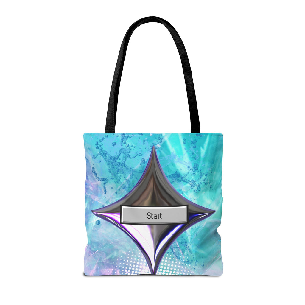 🪐💻 Y2K Saturn Start Button Tote Bag ✨🌈